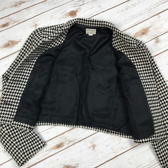 VTG Ann Taylor LOFT Checkered Cropped Jacket 8 - Picture 4 of 6